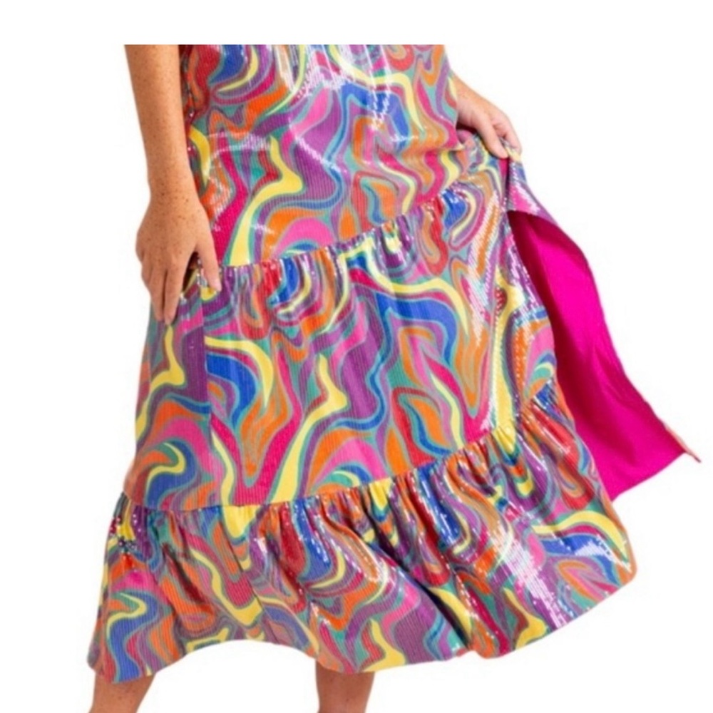Alden Adair Wonderland sequin Swirl maxi Skirt